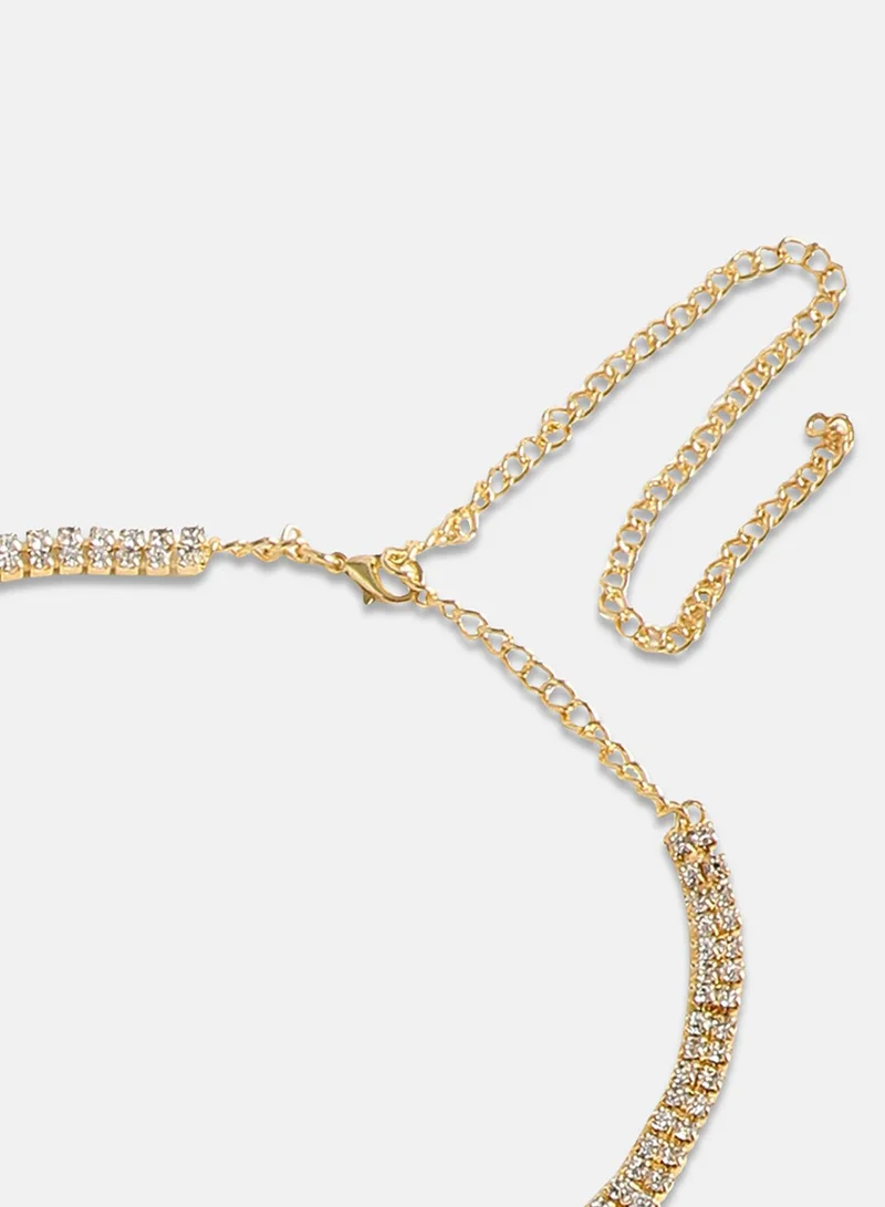 SOHI Fringe Bling Statement Artificial Necklace Jewellery