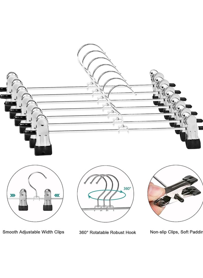 AXENTURE 20-Pcs Adjustable Non-Slip Hangers With Clip Black/Silver 30cm - Image 2