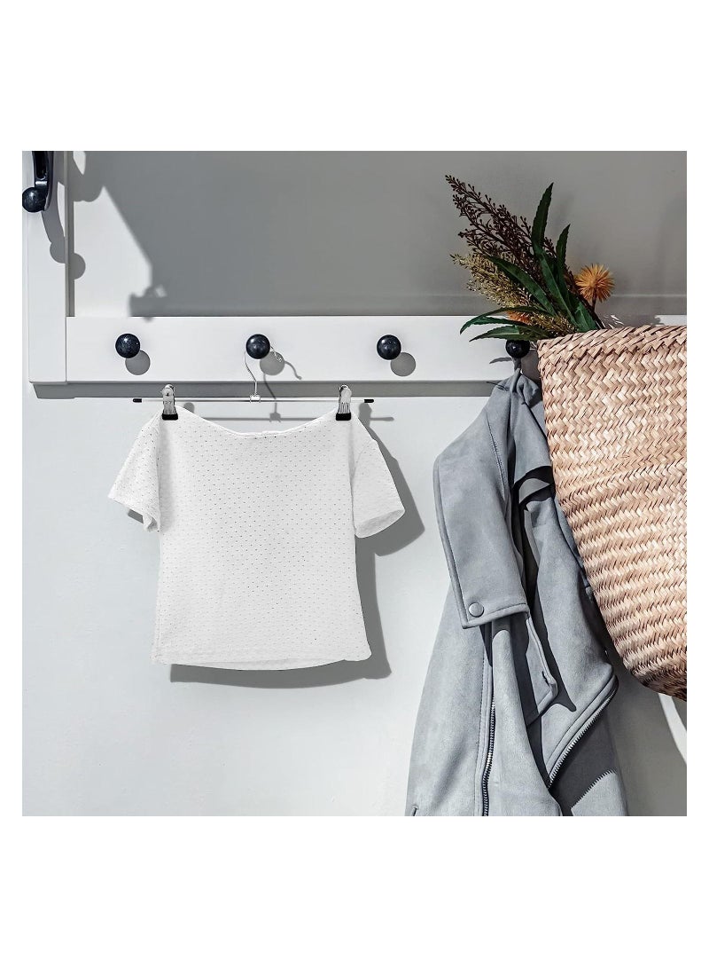 AXENTURE 20-Pcs Adjustable Non-Slip Hangers With Clip Black/Silver 30cm - Image 3