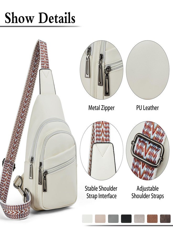 Mroede Sling Bag Crossbody Bags for Women Small Cross Body Bag for Daily Travel Leisure Sport, 4-5 White, 3.5 x 10.5 x 6 inches, Front Pocket Zipper - Image 5
