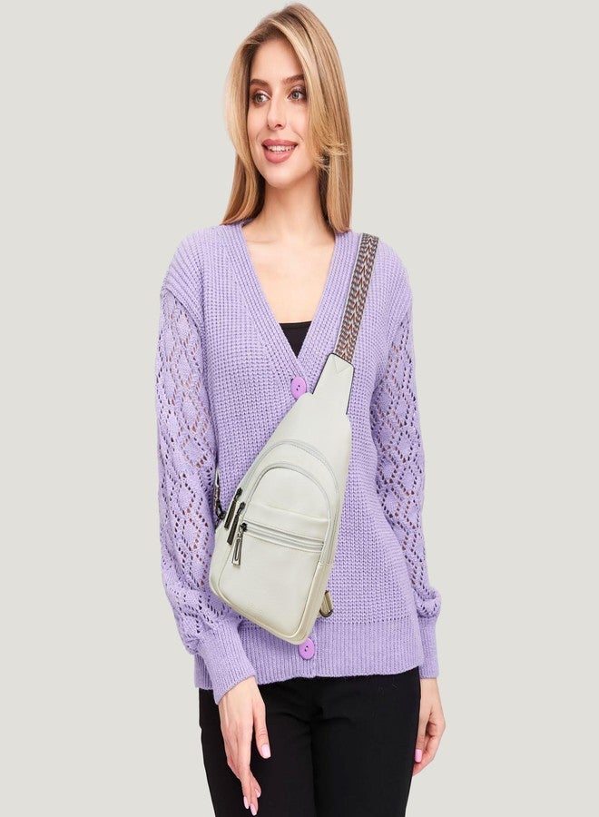 Mroede Sling Bag Crossbody Bags for Women Small Cross Body Bag for Daily Travel Leisure Sport, 4-5 White, 3.5 x 10.5 x 6 inches, Front Pocket Zipper - Image 2