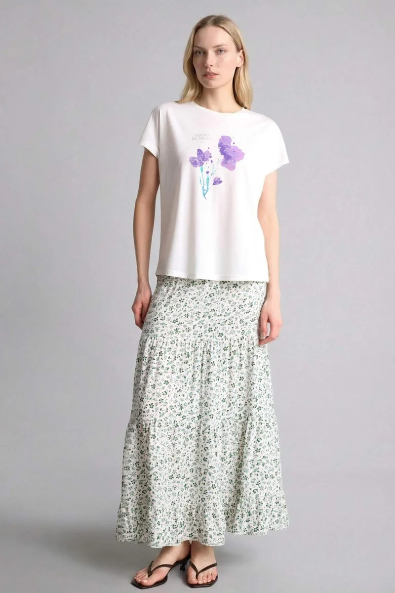 ديفاكتو Printed Maxi Skirt