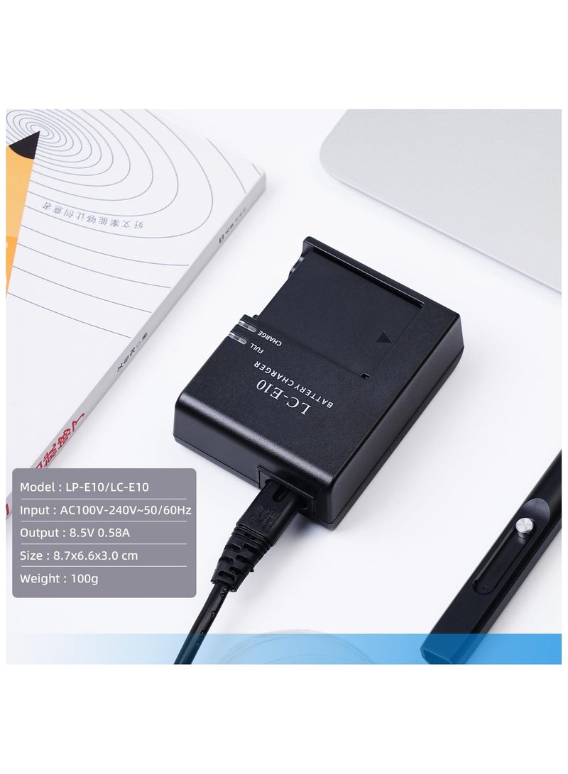 شاحن بطارية LC-E10 LC-E10C LC-E10E متوافق مع بطارية كانون EOS Rebel: شاحن بطارية متوافق مع كاميرا الرقمية العاكسة أحادية العدسة موديل T7 T7 T6 T5 T5 T3 T100 T4000D 3000D 3000D 2000D 1500D X50 X70 X70 X80 X90 1300D 1200D 1200D 1100D، - Image 2