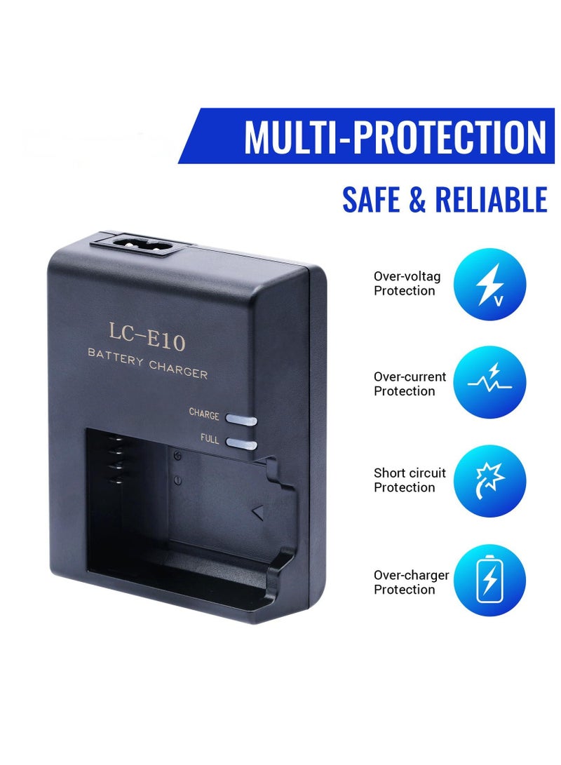 شاحن بطارية LC-E10 LC-E10C LC-E10E متوافق مع بطارية كانون EOS Rebel: شاحن بطارية متوافق مع كاميرا الرقمية العاكسة أحادية العدسة موديل T7 T7 T6 T5 T5 T3 T100 T4000D 3000D 3000D 2000D 1500D X50 X70 X70 X80 X90 1300D 1200D 1200D 1100D، - Image 3