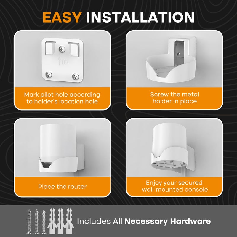 Bangcheer-Wall Mount for TP-Link, Deco X10 X20 X60 X50 X55 WiFi 6 Wall Mount Bracket with Cable Organizer Home Mesh WiFi System, Sturdy Bracket Holder Space Saving TP-Link Router Wall Holder(1Pack) - Image 4