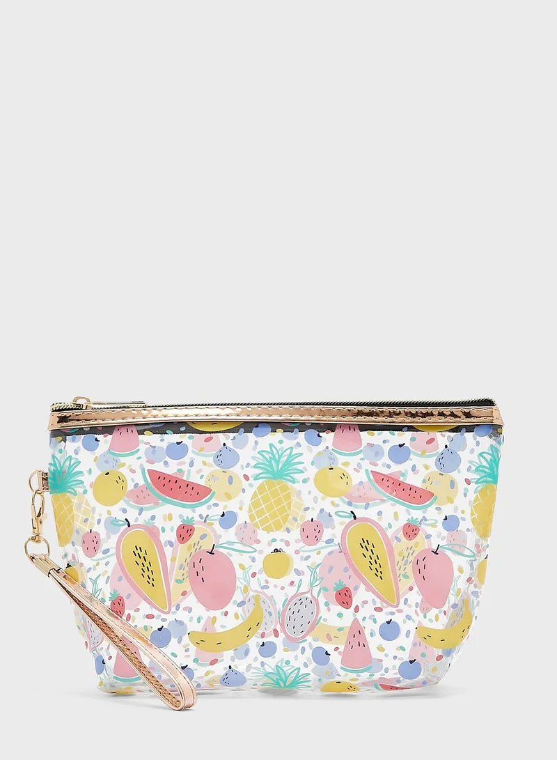 Ginger Fruit Salad Print Cosmetics Bag
