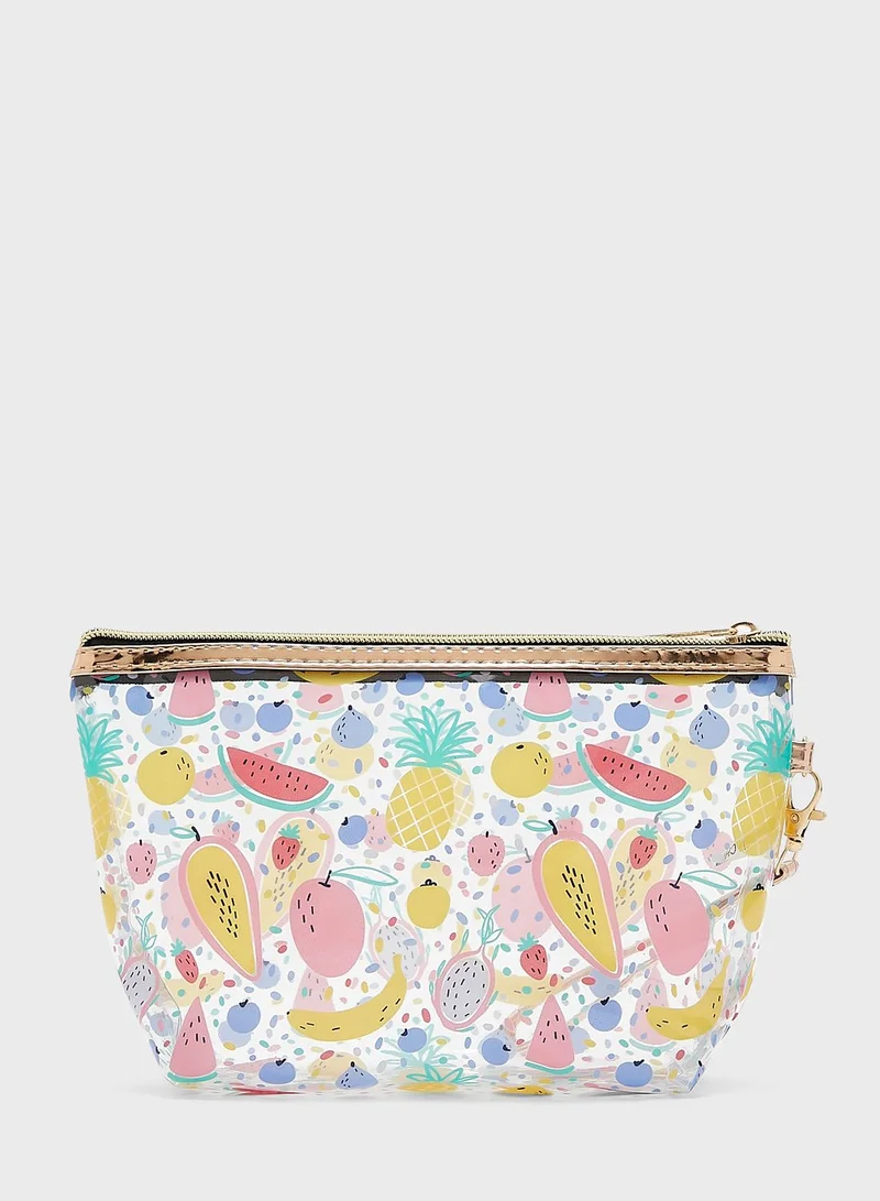 Ginger Fruit Salad Print Cosmetics Bag