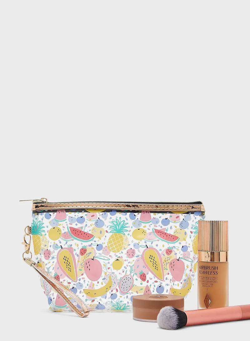 Ginger Fruit Salad Print Cosmetics Bag