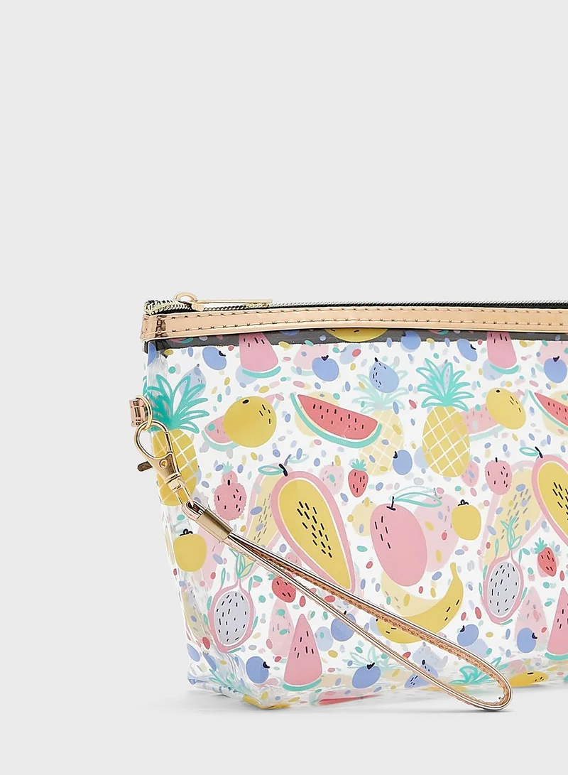 Ginger Fruit Salad Print Cosmetics Bag