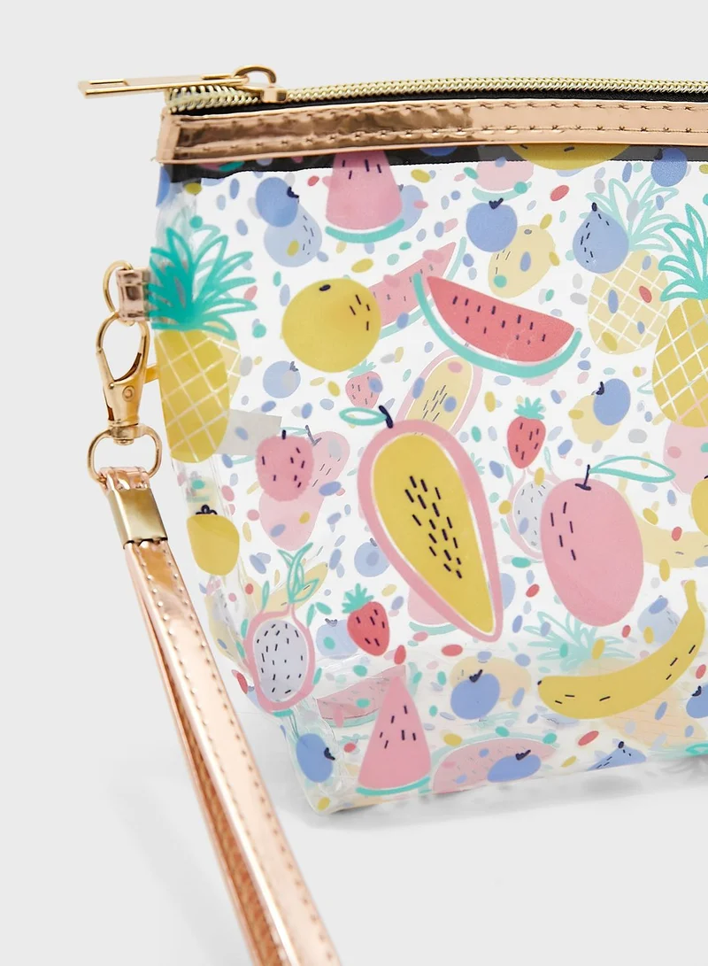 Ginger Fruit Salad Print Cosmetics Bag