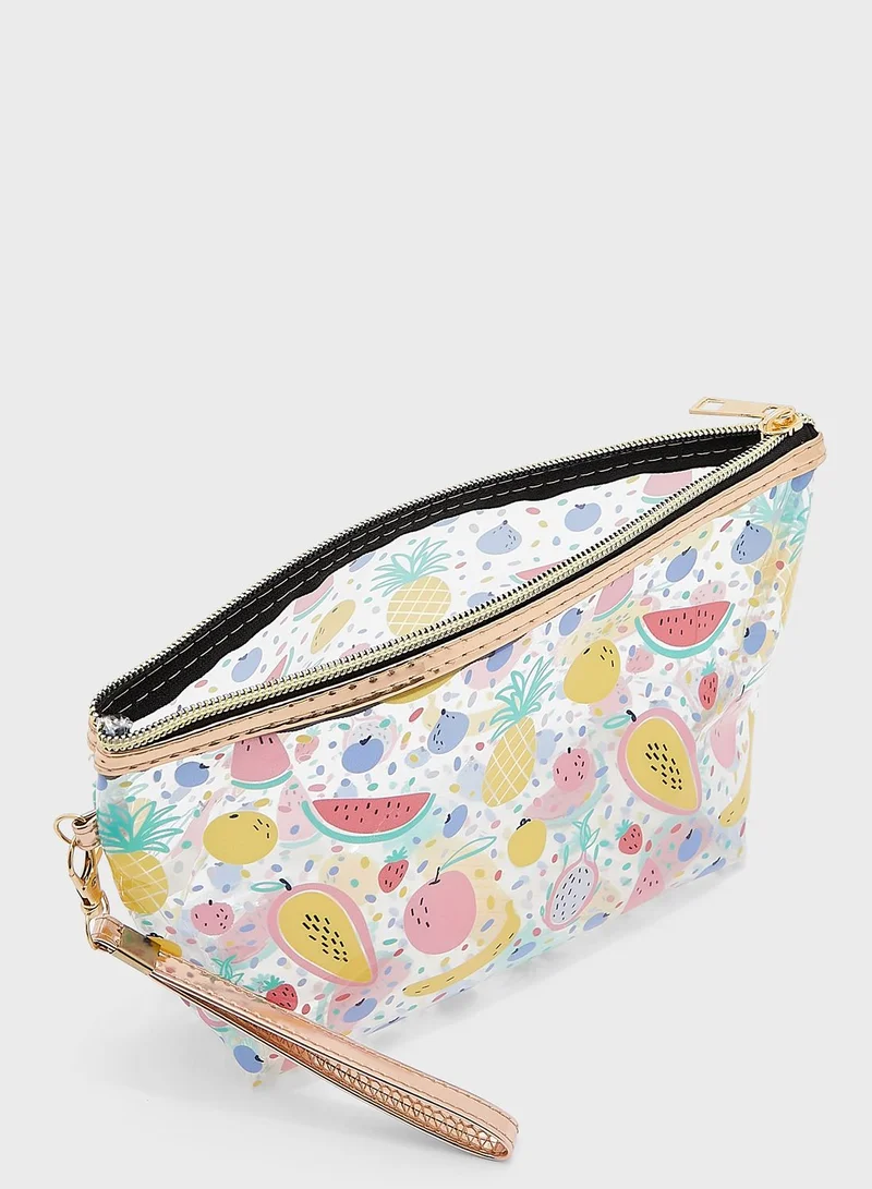 Ginger Fruit Salad Print Cosmetics Bag