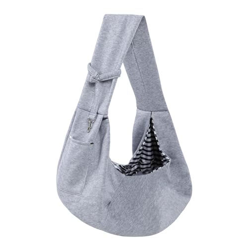 ARZQUT Dog Carrier Sling - Reversible Puppy Carrier Purse with Storage Pocket, Hand-Free Dog Sling Carrier for Carry Small Dogs and Cats, Travel Safety Harness, Dog and Cat Harness (Gray) - Image 1