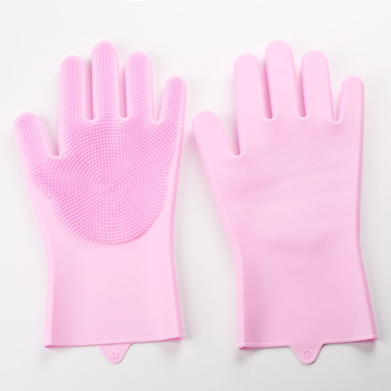 High-Temperature Resistant Silicone Gloves for Kitchen Pink Pink