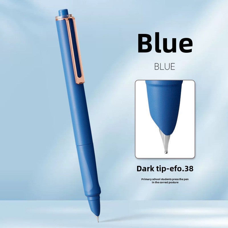 Generic Erasable Press-Action Fountain Pen for Students Y33 push pen blue [dark tip]] 