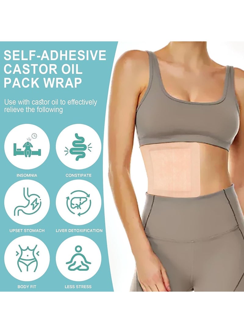 general 10 Pcs Self-Adhesive Castor Oil Packs, Castor Oil Packs for Liver Detox, Highly Absorbent, Castor Oil Packs Organic Cotton, Non-Washable, Impermeable - Image 5