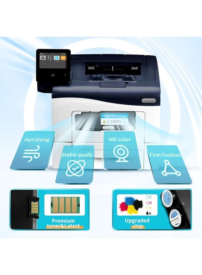 Terabyte C405 Toner Replacement for C400/C405 Printer 106R03512 106R03513 106R03514 106R03515 Ink Cartridge,High Capacity Toner Bundle Compatible with C405YDN C400DN Multifunction Color Printer - Image 4