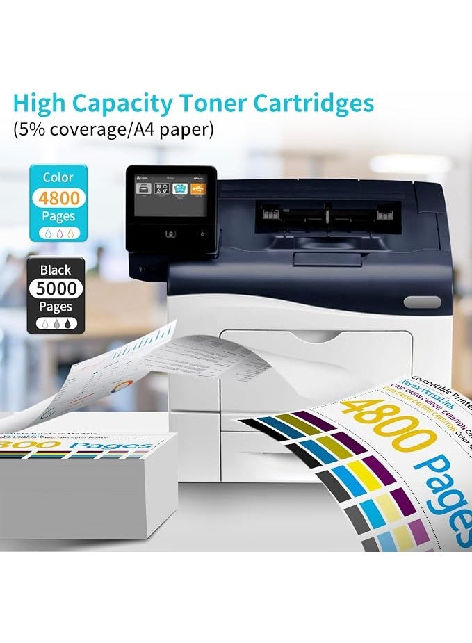 Terabyte C405 Toner Replacement for C400/C405 Printer 106R03512 106R03513 106R03514 106R03515 Ink Cartridge,High Capacity Toner Bundle Compatible with C405YDN C400DN Multifunction Color Printer - Image 3