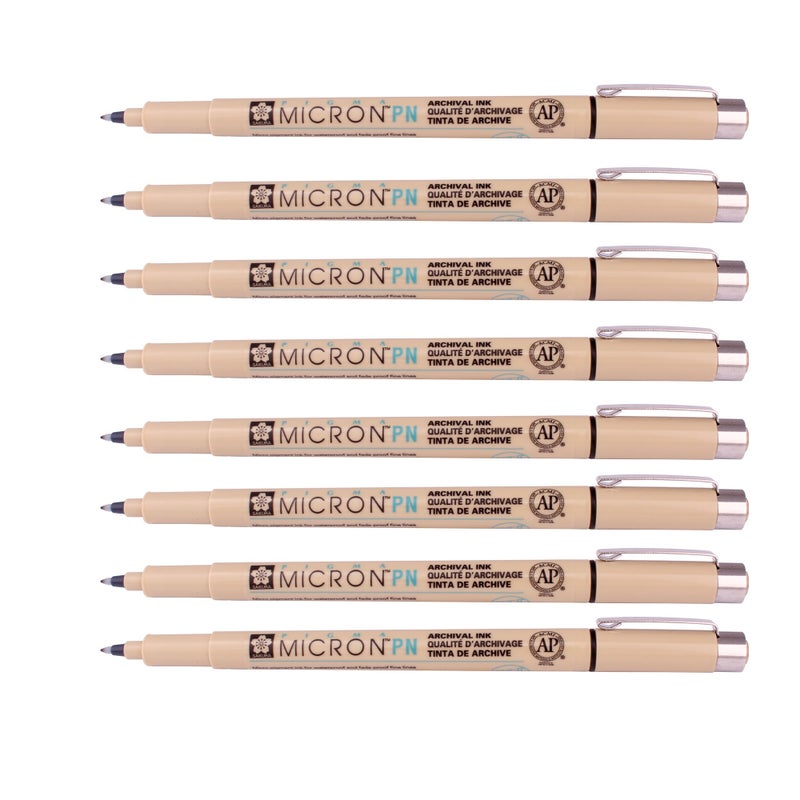Sakura Pigma Micron Fine Line Pen High Light and Soft Head Pen Manga Drawing Assorted 8 Pens Set Black PN8 Pens