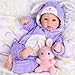 Aori Real Baby Dolls  17 Inch Realistic Baby Doll with Soft Body  Purple Bunny Outfits for Girls 3 Pretend Play Dress Up Nursery Decor - Image 2