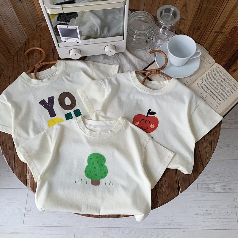 Children'S Cotton Short-Sleeved T-Shirt 2025 Summer Fashionable All-Match Crewneck Half-Sleeved Top For Boys And Girls Aged 0-6 - Image 2