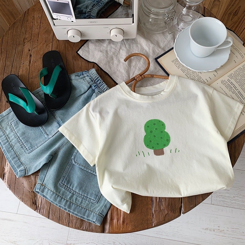 Children'S Cotton Short-Sleeved T-Shirt 2025 Summer Fashionable All-Match Crewneck Half-Sleeved Top For Boys And Girls Aged 0-6 - Image 5