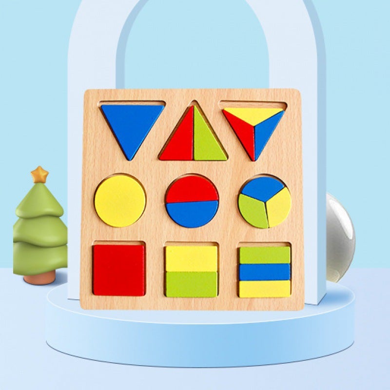 Wooden Digital Jigsaw Puzzle Children'S Board Alphabet Board Geometric Matching Hand-Held Panel Early Education Educational Toys - Image 1