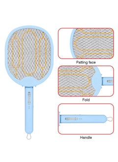GECKO Handheld Bug Zapper Racket Electric Fly Swatter Mosquito Killer with Table Charging Base Rechargeable Battery With Type-C Cable for Bedroom Nursery Room Indoor Outdoor , LTD-658 - blue  - Image 2