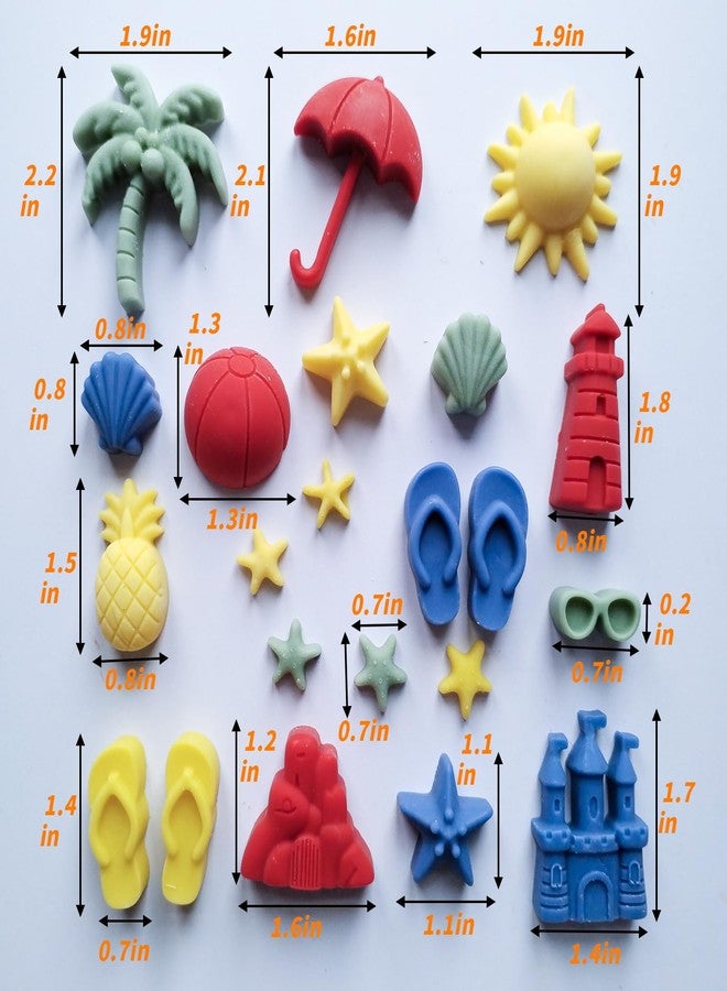 Japleed Summer Beach Theme Chocolate Molds, 2PCS Summer Party Fondant Candy Jelly Baking Ice Cube Silicone Molds, Coconut Tree Sun Shell Starfish Marine Cake Decor Mold, Unique Resin Candle Soap Mold - Image 3
