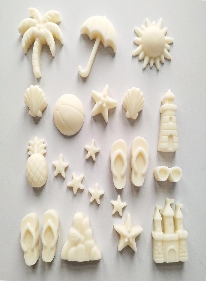 Japleed Summer Beach Theme Chocolate Molds, 2PCS Summer Party Fondant Candy Jelly Baking Ice Cube Silicone Molds, Coconut Tree Sun Shell Starfish Marine Cake Decor Mold, Unique Resin Candle Soap Mold - Image 4