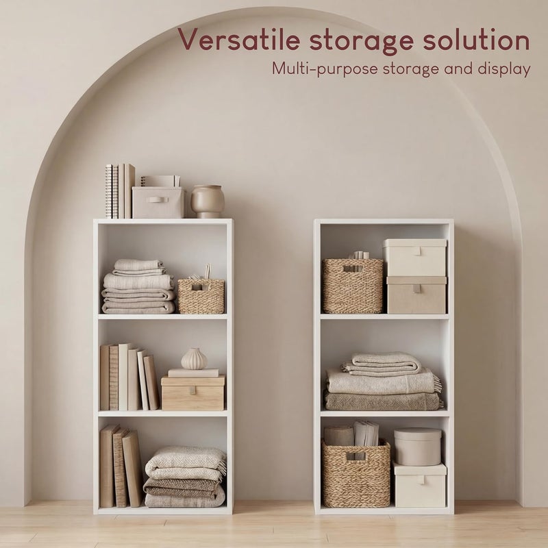 Vida Designs Oxford 3 Tier Cube Bookcase, White - Image 4