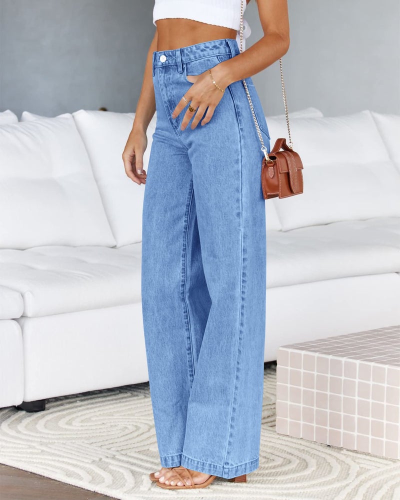 PLNOTME Women's High Waisted Jeans Boyfriend Baggy Straight Leg Casual Denim Pants - Image 4
