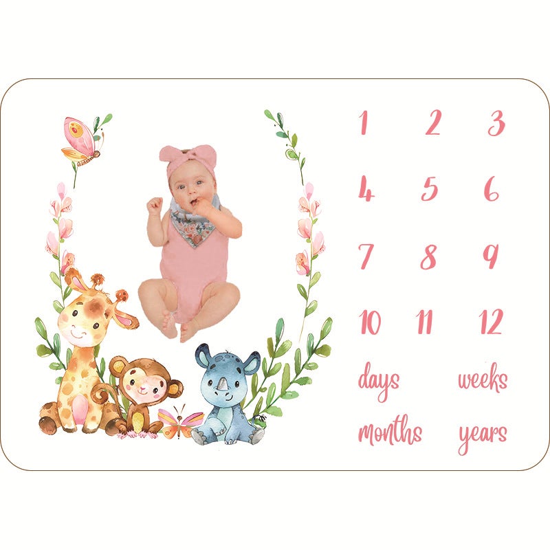Flannel Milestone Po Blanket Baby Month Po Blanket Newborn Po Blanket Baby Blanket Cover Blanket - Image 3