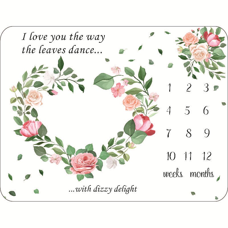 Flannel Milestone Po Blanket Baby Month Po Blanket Newborn Po Blanket Baby Blanket Cover Blanket - Image 1