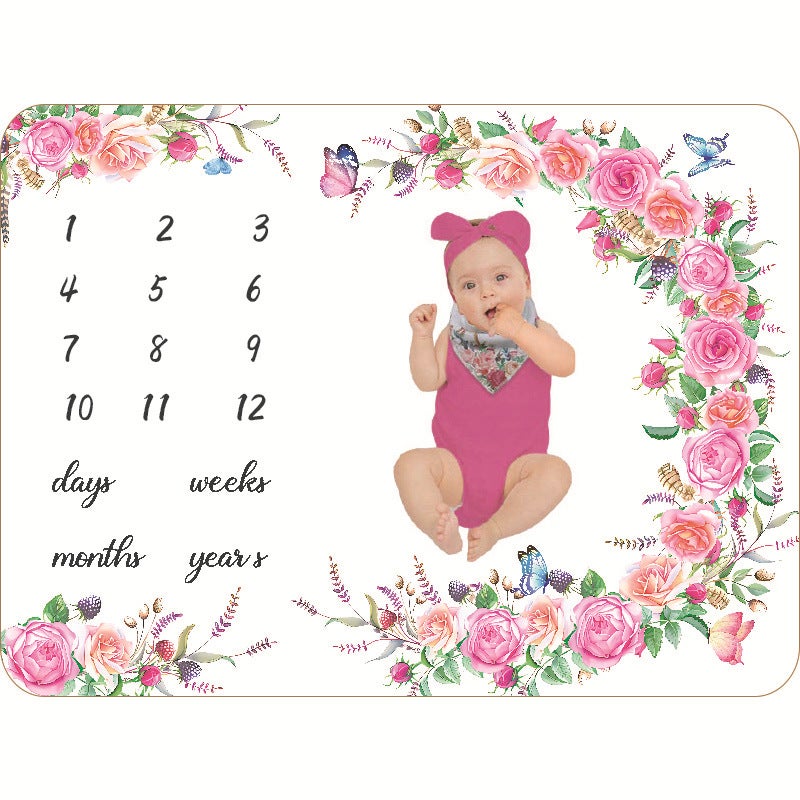 Flannel Milestone Po Blanket Baby Month Po Blanket Newborn Po Blanket Baby Blanket Cover Blanket - Image 4