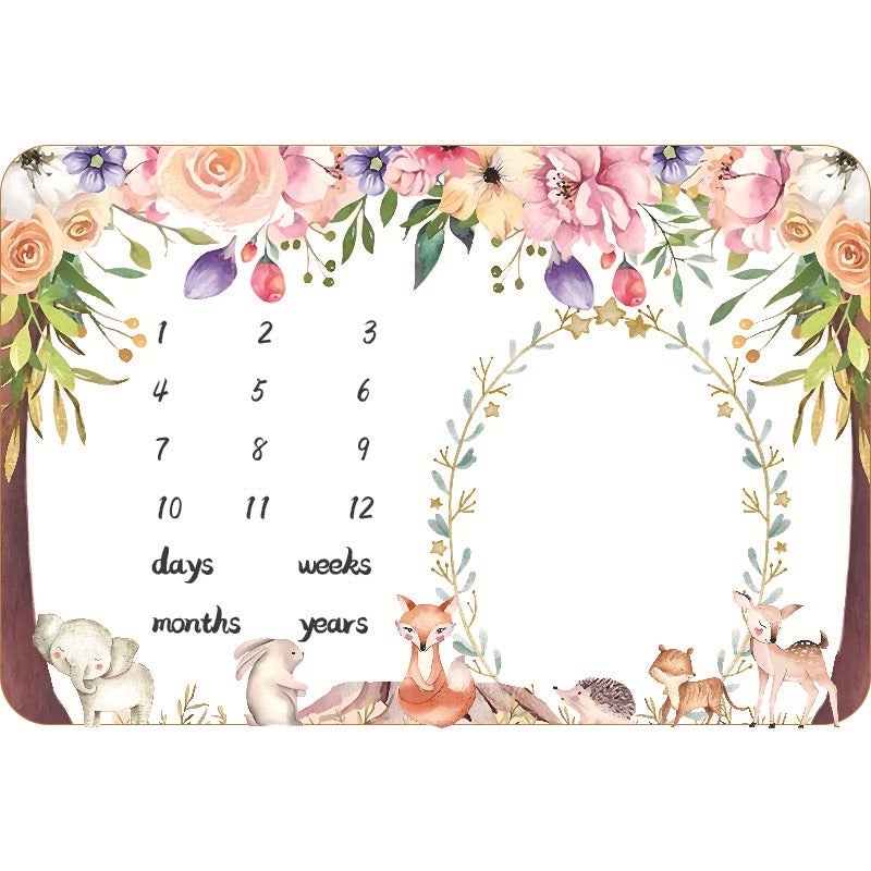 Flannel Milestone Po Blanket Baby Month Po Blanket Newborn Po Blanket Baby Blanket Cover Blanket - Image 2