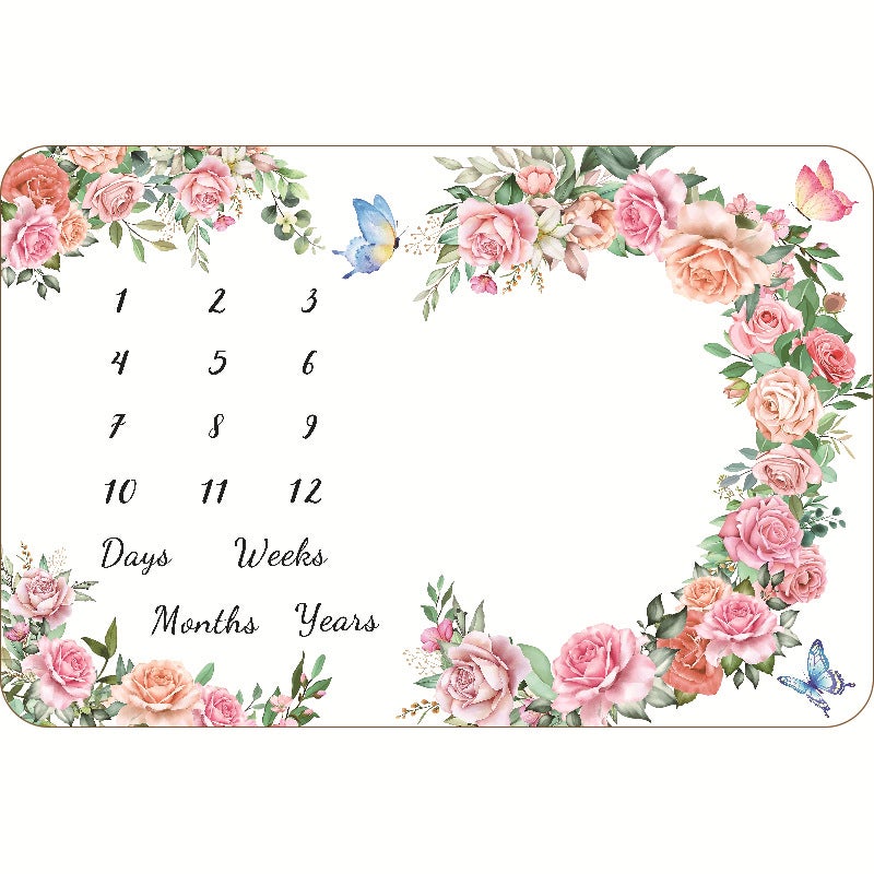 Flannel Milestone Po Blanket Baby Month Po Blanket Newborn Po Blanket Baby Blanket Cover Blanket - Image 5