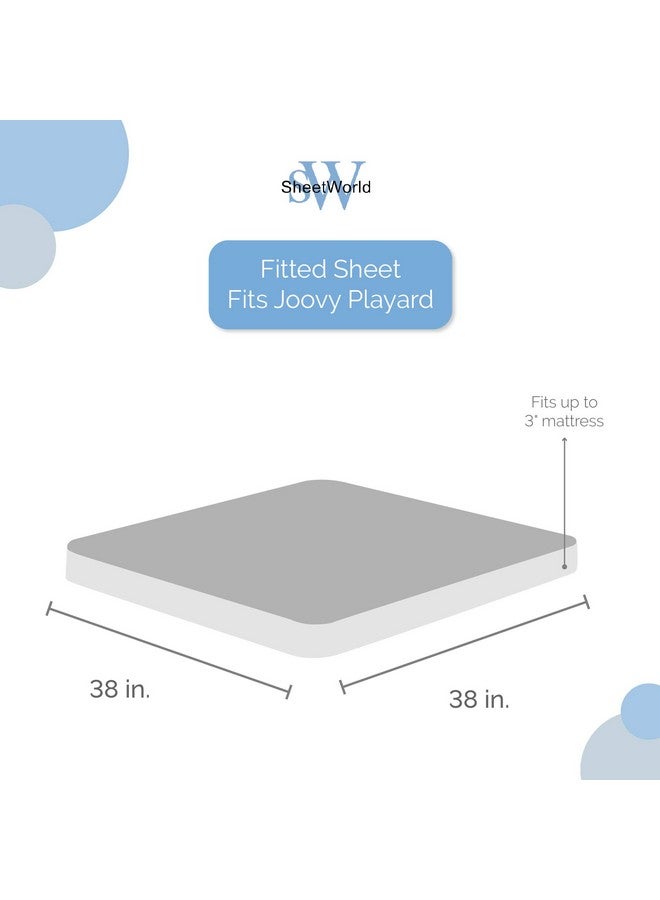 SHEETWORLD.COM SheetWorld Fitted 100% Cotton Percale Square Play Yard Sheet Fits Joovy 38 x 38, Sage Honeycomb, Made in USA - Image 5