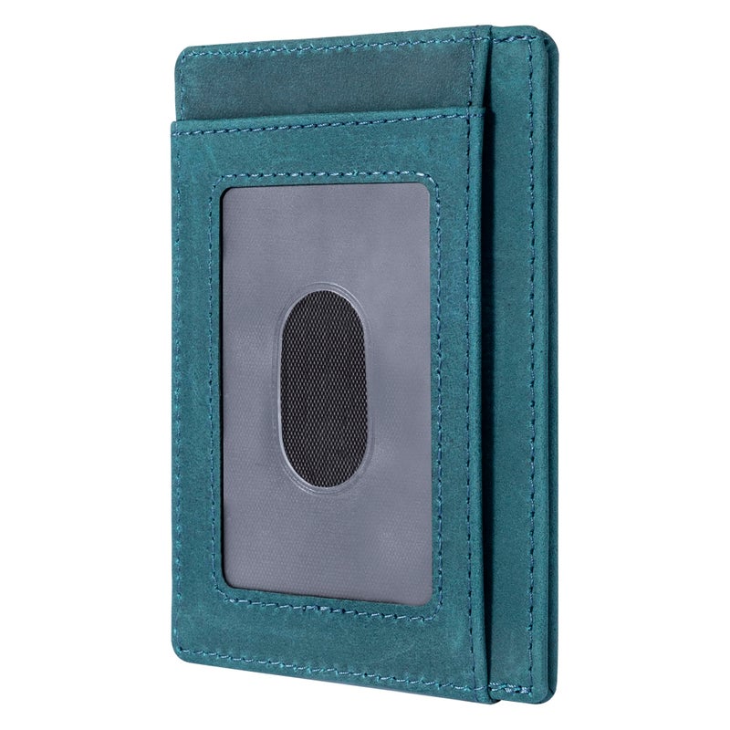 Travelambo 100% Genuine Leather Wallet for Men and Women, Slim Minimalist RFID Blocking Front Pocket Credit Card Holder with Gift Box - Image 5