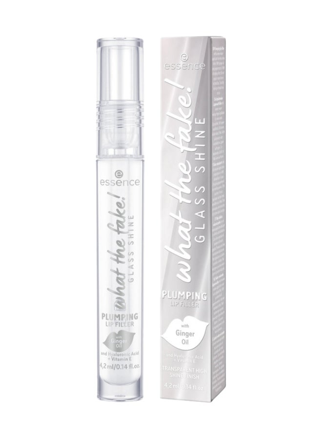 Essence what the fake! Glass Shine Plumping Lip Filler | Transparent Hyaluronic Acid Vitamin E Ginger Oil | High Gloss Moisturising Lip Plumper | Vegan Paraben-Free | No Microplastic | 4.2 ml Oh So Glassy! - Image 3