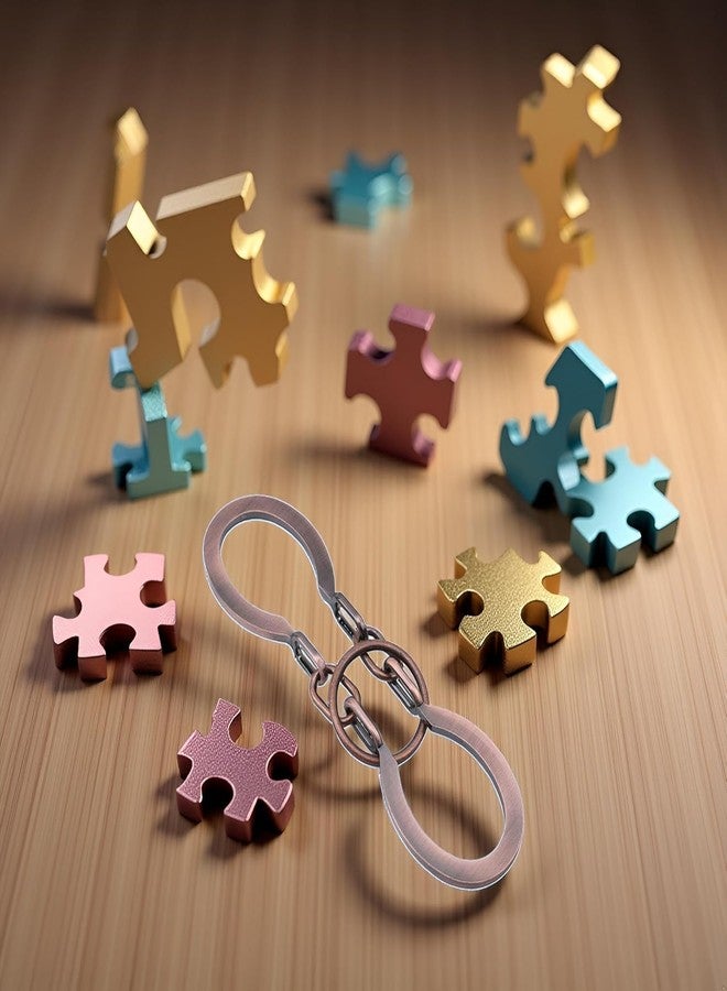 GOUDOGEDC Puzzle Ring Brain Teaser Puzzles - Metal Horseshoe Cast Puzzle Game Unlock Interlock Puzzles Box Mind IQ Logic Test Disentanglement Games for Adults Office Supplies - Image 3