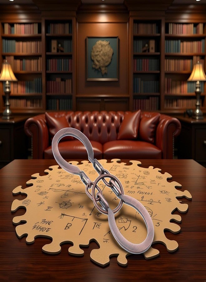 GOUDOGEDC Puzzle Ring Brain Teaser Puzzles - Metal Horseshoe Cast Puzzle Game Unlock Interlock Puzzles Box Mind IQ Logic Test Disentanglement Games for Adults Office Supplies - Image 4