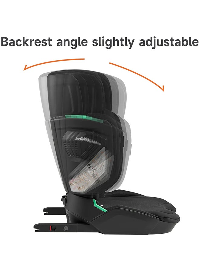 Jovikids - Cabin Size Portable Rober i-Size Booster Seat With ISOFIX, 100 - 150 CM (Approx. 3 To 12 Years), Adjustbale Height And Width, Compact And Folding, ECE R129, Black - Image 1