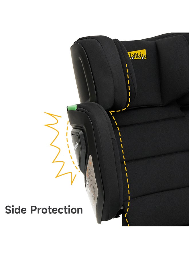 Jovikids - Cabin Size Portable Rober i-Size Booster Seat With ISOFIX, 100 - 150 CM (Approx. 3 To 12 Years), Adjustbale Height And Width, Compact And Folding, ECE R129, Black - Image 1