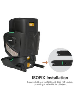 Jovikids Cabin Size Portable Rober i-Size Booster Seat With ISOFIX, 100 - 150 CM (Approx. 3 To 12 Years), Adjustbale Height And Width, Compact And Folding, ECE R129, Black  - Image 4