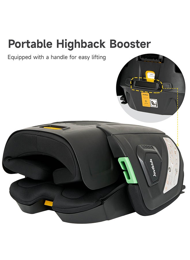 Jovikids - Cabin Size Portable Rober i-Size Booster Seat With ISOFIX, 100 - 150 CM (Approx. 3 To 12 Years), Adjustbale Height And Width, Compact And Folding, ECE R129, Black - Image 1