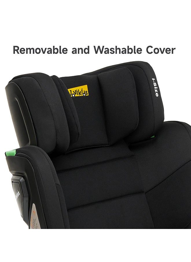 Jovikids - Cabin Size Portable Rober i-Size Booster Seat With ISOFIX, 100 - 150 CM (Approx. 3 To 12 Years), Adjustbale Height And Width, Compact And Folding, ECE R129, Black - Image 1