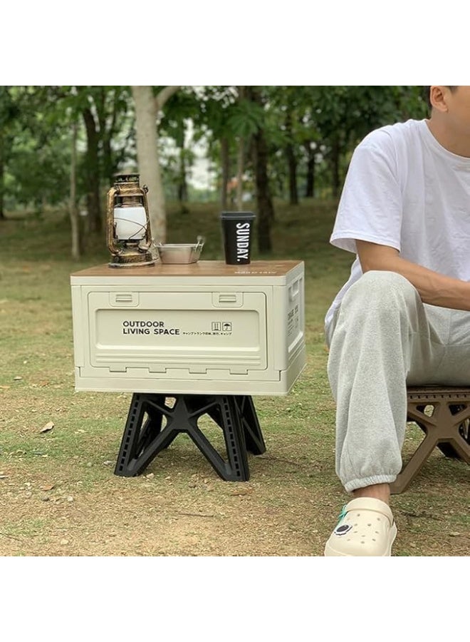 Small, foldable, heavy-duty, portable plastic chair with a space-saving design. Grey color, suitable for indoor and outdoor use, camping, fishing, and gardening. Versatile, sturdy, and practical. 32 x 28 x 23 cm - Image 2