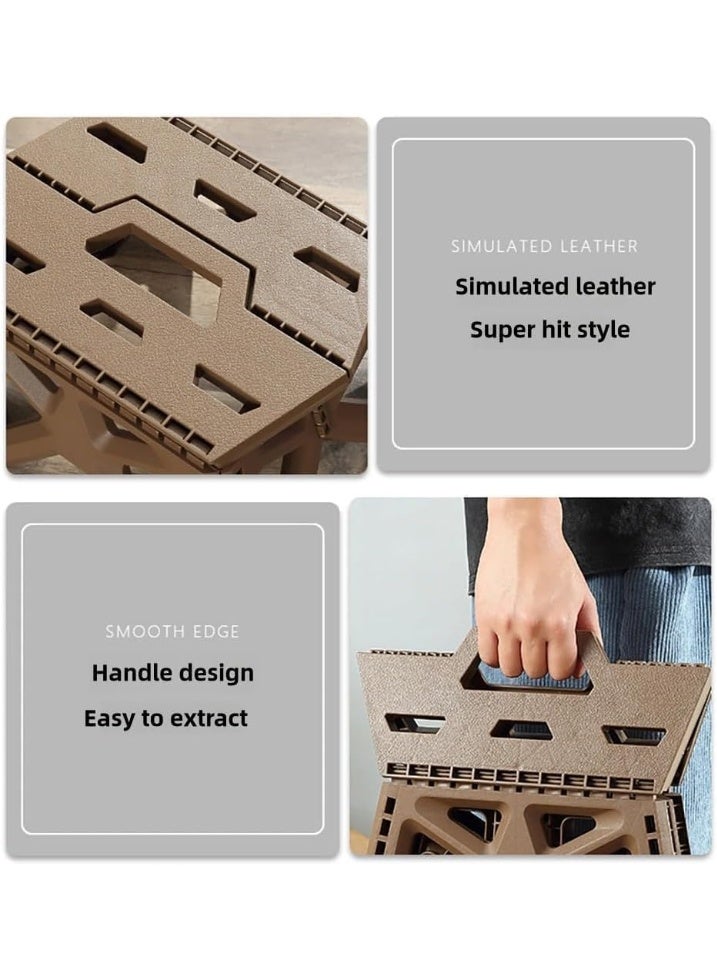 Small, foldable, heavy-duty, portable plastic chair with a space-saving design. Grey color, suitable for indoor and outdoor use, camping, fishing, and gardening. Versatile, sturdy, and practical. 32 x 28 x 23 cm - Image 4