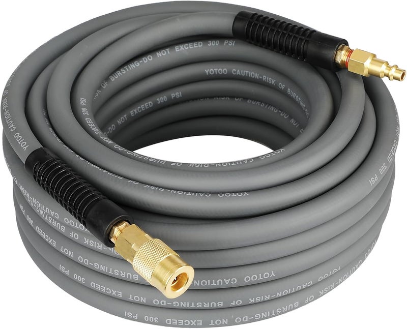 YOTOO 3/8-Inch by 50-Feet Hybrid Air Hose - 300 PSI Heavy Duty, Kink Resistant, All-Weather Flexibility - Image 1