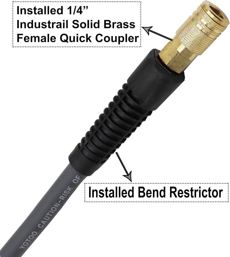 YOTOO 3/8-Inch by 50-Feet Hybrid Air Hose - 300 PSI Heavy Duty, Kink Resistant, All-Weather Flexibility - Image 3